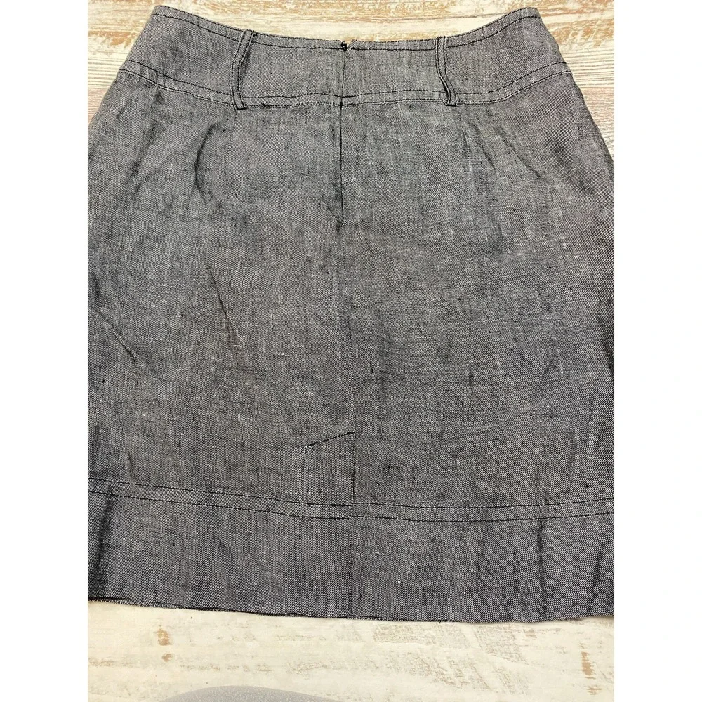 Banana Republic 100% Linen Skirt Size 6 Gray Pencil Skirt Business Casual